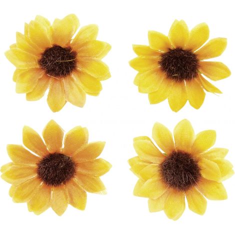Glorex Sonnenblumenblüten 30-35 mm 15 Stück Deko-Accessoires