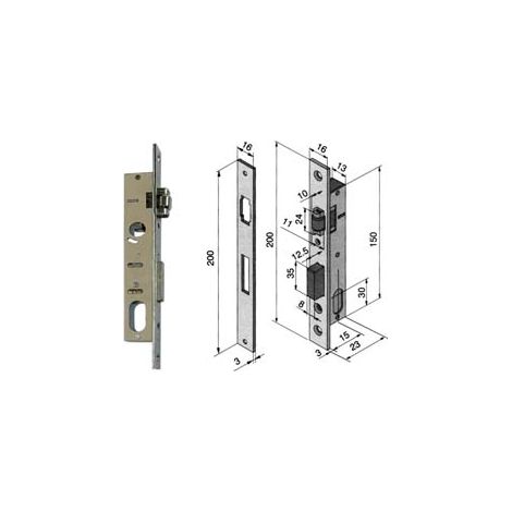 SERRATURA DA INFILARE PER MONTANTI CATENACCIO E RULLO 110  mm.15 (11015010)    WELKA