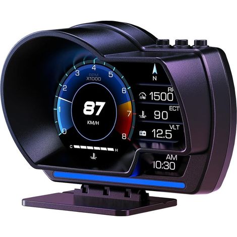 Doppeltes Head-up-Display-System für Autos, On-Board-OBD-Display, GPS-Tachometer, kompatibel mit allen Fahrzeugen. (1/5)