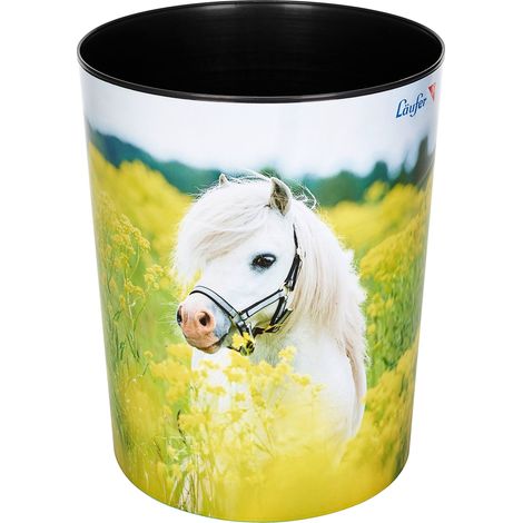 corbeille à papier avec motif chien multicolore, poubelle de 13 litres, parfait pour la chambre d'enfant, rond, plastique solide, motifs différents (1/2)