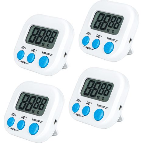 4er-Pack Küchentimer mit großen Ziffern und lauten Alarmen – geeignet zum Kochen und für Kinderkurse (1/2)