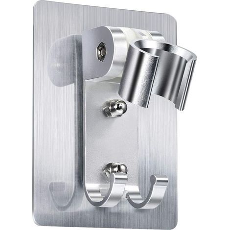 Support de Pomme de Douche Adhésif Fort Pommeau de Douche Support de Montage Mural Ajustable Porte-Baguette de Douche avec 2 Crochets de Cintre pas Besoin de Perceuse -RAPANDA (1/5)