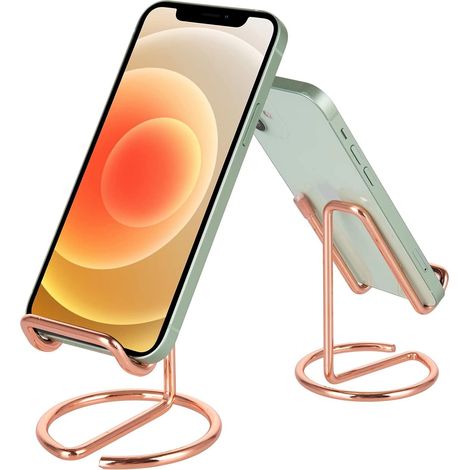 Soporte Para Teléfono Móvil - Metal Dorado Rosa - Compatible Con Todos Los Teléfonos Móviles iPhone Switch iPad - 1 Unidad (1/5)