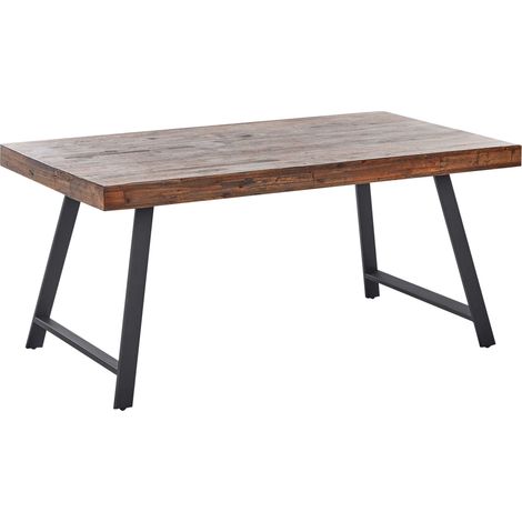Esstisch WARTON Dunkelbraun 160 cm 90 cm Kiefernholz