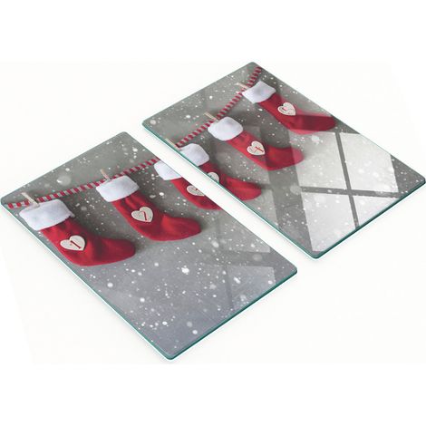 Tableros de vidrio duraderos y elegantes con dise帽o de calendario de Adviento, 2x30x52 cm.