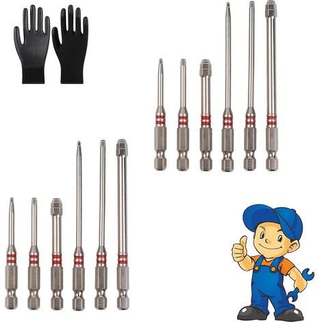 6-teiliges Schraubendreher-Bit-Set: Mit magnetischen Sechskantschäften und einzigartigem pagodenförmigem Innensechskant-Design, 65-100 mm Universal für Bohrer und Schraubenschlüssel, ein einzelner Bit (1/5)
