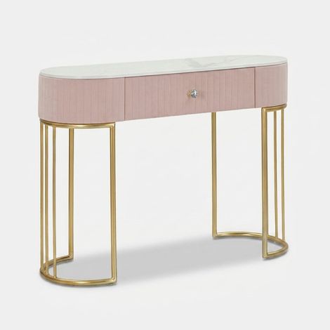 Consola de entrada con cajón efecto mármol Montpellier - Rosa (1/5)