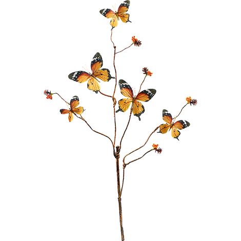 [Mariposas artificiales] Guirnalda de mariposas – Guirnalda de mariposas hecha de tela de seda + alambre de hierro, flexible y para armar uno mismo, 78 cm, para decoración del hogar/fiestas (1/5)