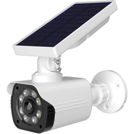 Filiyano-Dôme factice à énergie solaire pour la surveillance, caméra de sécurité CCTV dôme d'intérieur/extérieur avec détecteurs de mouvement LED (1/5)