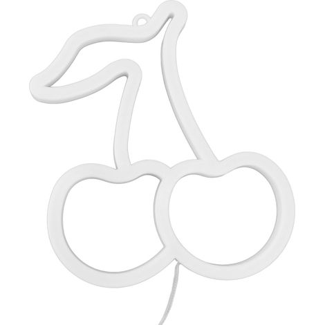 Lampe néon LED rose en forme de cerise, décoration murale fruitée pour mariage et fête, alimentation USB, veilleuse lumineuse. (1/5)