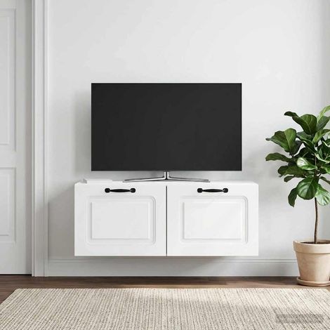 Wandmontierter TV-Schrank Weiß 78,5 x 31 x 30 cm Holzwerkstoff (1/5)