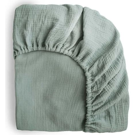 Lot de 2 Draps-housse Berceau Mini en Mousseline Extra Douce 61x96 cm Vert Romain, Literie Bébé Respirante, Drap Tendu Élastique pour Matelas de Lit de Bébé, Protection Durable et Confortable (1/5)