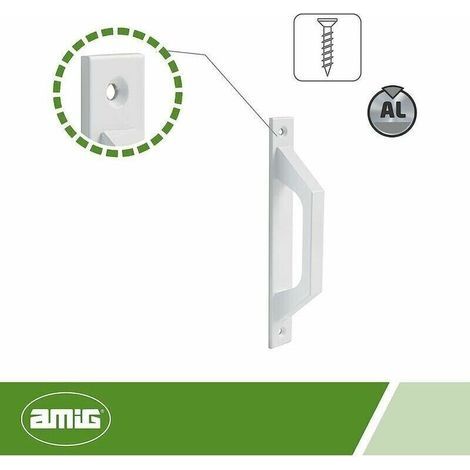 Rechtsseitiger Türgriff aus weißem Aluminium für Schiebe- oder Falttüren – 198 x 25 x 40 mm. Ein voll funktionsfähiger und komfortabler Griff. (1/3)