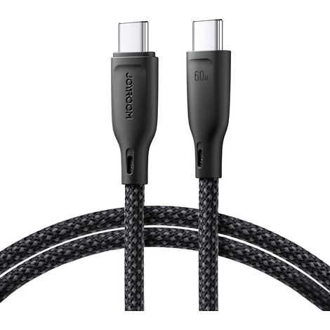 Cable de transferencia rápida USB-C de 60 W, serie multicolor, 1 m, negro (1/5)