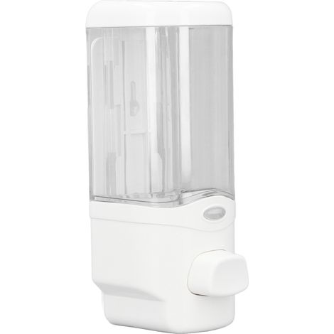 Distributeur de savon manuel transparent 300 ml, étanche, mural, pour salle de bain et cuisine (1/5)