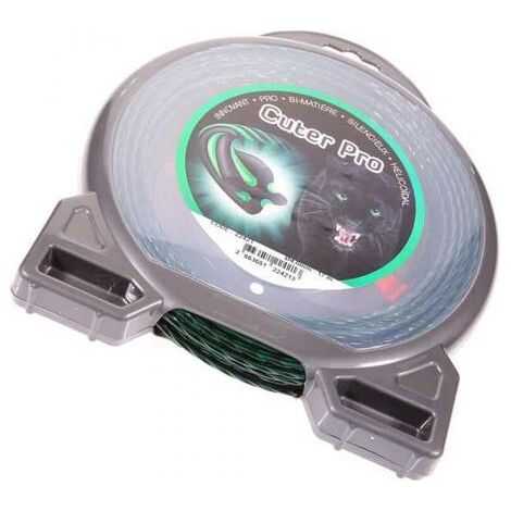 Fil nylon Cuter'Pro 4 mm x 17 m. Hélicoïdal. Blister. Fil débroussailleuse