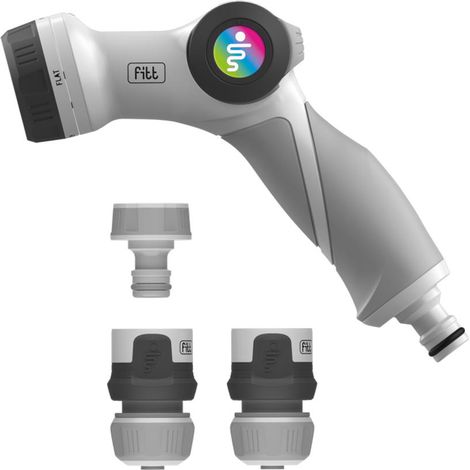 FITT Set aus 1 Multijet-Gießpistole, 2 Schnellkupplungen (1 ausgestattet mit Aquastop) und 3/4” Hahnverbinder
