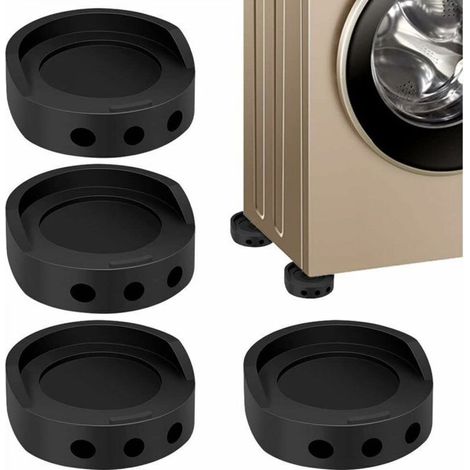 Anti-Vibration Pads, Anti-Vibration Pads, 4 Pieces Washing Machine Foot Pads, Stabilizing Pedestal Feet, Washing Machine Foot, Anti-Vibration Washing Machine Pad, Black - (1/5)