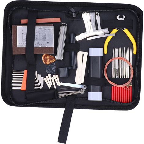 Outils de réparation de guitare, enrouleur de cordes, chevilles de chevalet, kit de ponçage, clé hexagonale, outils d'entretien (1/5)