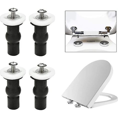 WC-Sitz-Befestigungshalterung, 2 Paar, Universal-Dehngummi, Mutter, Scharnierzubehör, 4-teiliges Set (1/5)