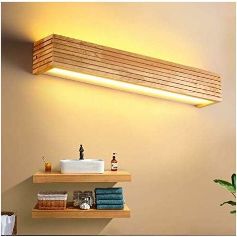 LED Wall Light Sconces Indoor Lighting Wood Wall Lamp Warm Light Lamp for Bedroom Living Room Office Corridor (35cm new) (1/5)