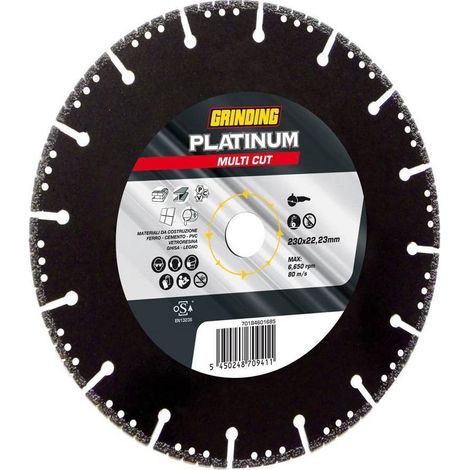 Disco diamantato per ghisa/ferro/cemento/PVC/vetroresina/legno - Ø230 mm PLATINUM MULTI CUT