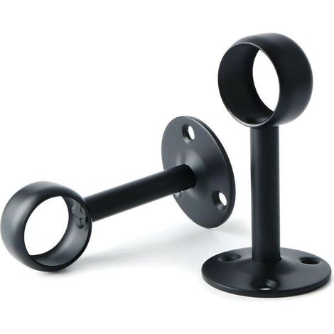 Lntyq 2 Pièces Acier Inoxydable Tringle à Rideau Supports, pour Poteau Tiges de Suspension au Plafond pour Armoire de Rideau de Douche, Dia 32mm