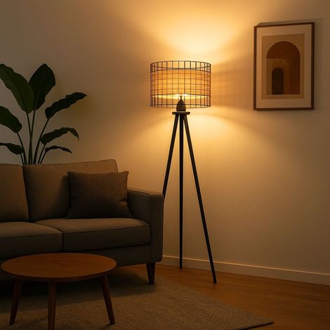 Lampada da terra in rattan Balder