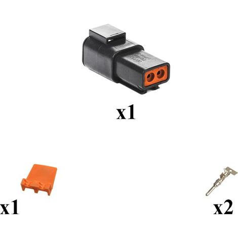 Kit connettore serie DTP femmina porta maschio 2 vie E004