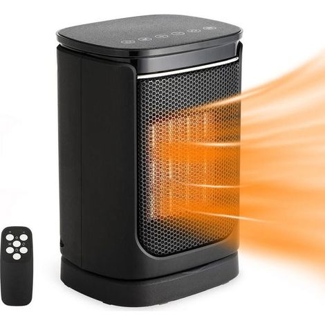 Radiateur Céramique Soufflant 1500W, Chauffage d'appoint 3 vitesses avec Télécommande, Noir - Chauffage Salle de Bain, Convection Silencieuse (1/4)
