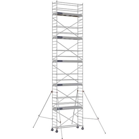 DUARIB - Échafaudage roulant aluminium Docker – Version lisses – Largeur 85 cm – Hauteur max 11,90 m – Longueur 2,05 / 2,54 / 2,95 m - Hauteur de plateau 9,9 m - L 2,54 x l 0,85 m