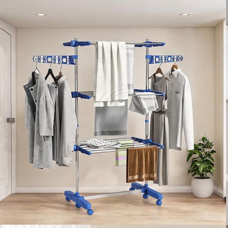 SunJet Porte-manteau, vestiaire sur pied, Séchoir à linge acier - Réf. 8RNVKGH4RRBY (1/5)