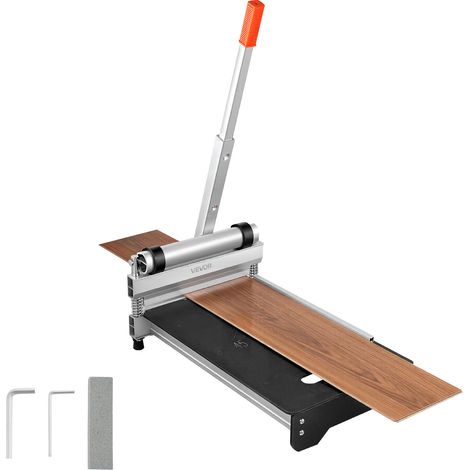 VEVOR Guillotina para Laminado, Cortador de Suelo, Corte Máximo 330 mm, Espesor 16 mm con Ruedas, Palanca de Aluminio, Guía de Ángulo, Cuchilla D2, Mango Telescópico para Vinilo Piso LVT LVP VCT SPC