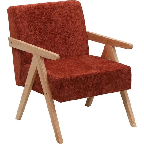 Nordlys - Fauteuil de Salon Scandinave avec Structure Bois et Tissu (1/5)