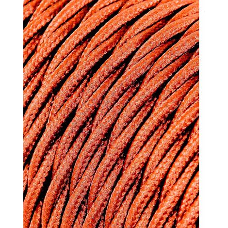 Carrete cable textil trenzado h03vv-f 2 x 0,75 mm² marrón, 25 m