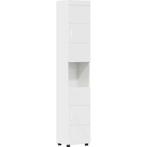 Maison Exclusive - Set di Armadi da Bagno TULUM Bianco Lucido 37 x 31,5 x 203 cm