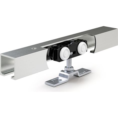 GEZE Schiebetürbeschlag mit Laufschiene Rollan 80 NT, Aluminium