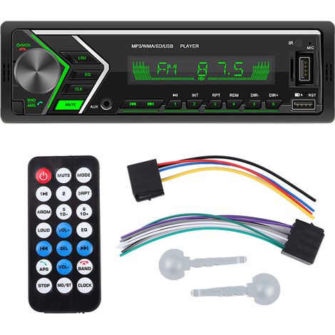 Autoradio 12V MP3 Bluetooth FM USB Double Prise Charge Téléphone Commande Radio Lecteur Audio (1/5)