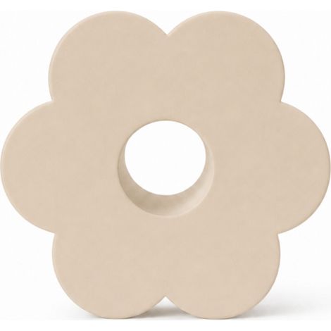 Vase décoratif beige en forme de fleur, design moderne (1/3)