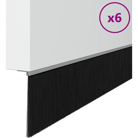 Brosses d'étanchéité pour porte à visser 6 pcs Argent 100 cm