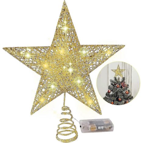 Étoile de Noël scintillante en métal pour décorer votre sapin. (1/4)