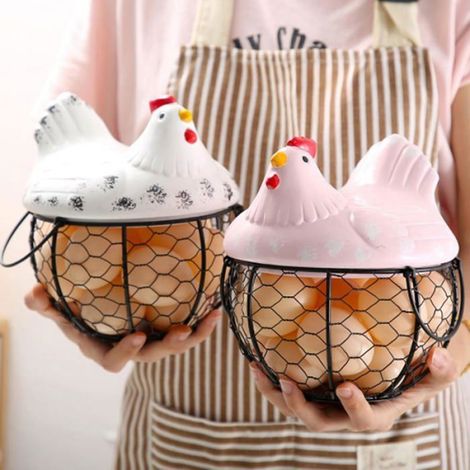 Panier À Œufs - Support À Œufs En Métal - Rangement Cuisine - Corbeille À Fruits - 1 Pièce (1/5)