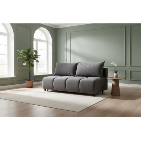 Sofa 3-Sitzer mit Schlaffunktion XENIO in Stoff Soft Graphit (1/5)