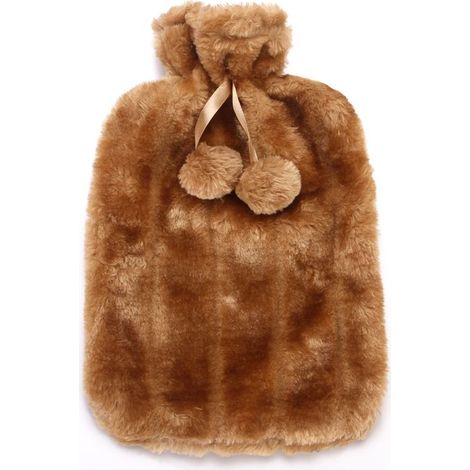Bouillotte 2L bouillotte chauffante bouillotte adulte et enfant bouillotte isolante bouillotte lit peluche bouillotte, jaune (1/3)