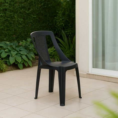 Outdoor-Stuhl Miniat, ein stapelbarer Stuhl: Made in Italy, mit Armlehnen, Anthrazitgrau (1/3)