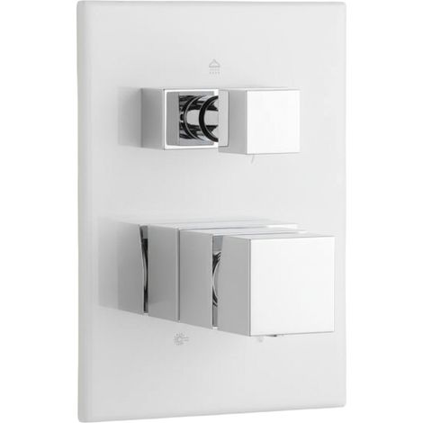 Miscelatore Doccia Incasso Quadrato Minimal con Deviatore a 3 Vie Cromato