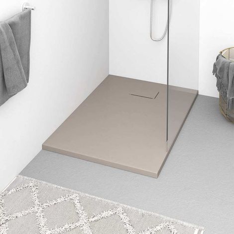 vidaXL Receveur de douche SMC Marron 100x70 cm (1/5)