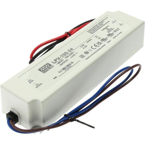 Fuente de Alimentación para Tiras LED Mean Well 100W 24VDC IP67 LPV-100-24     IluminaShop