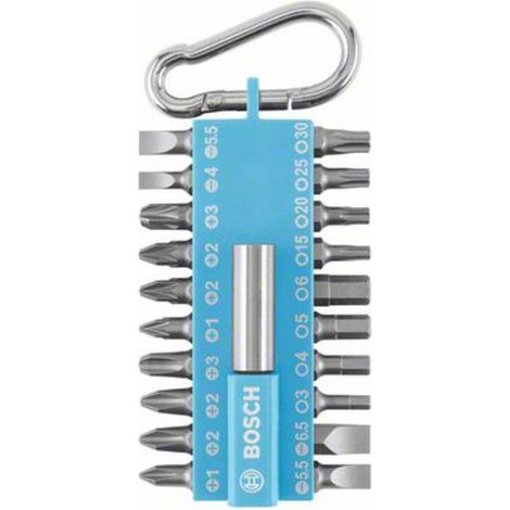 Set di 20 punte per cacciavite Bosch con adattatore e portachiavi 2607002822
