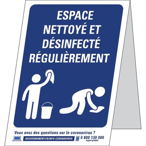 PROVOST - Panneau d'affichage des règles de nettoyage PVC - Lot de 5